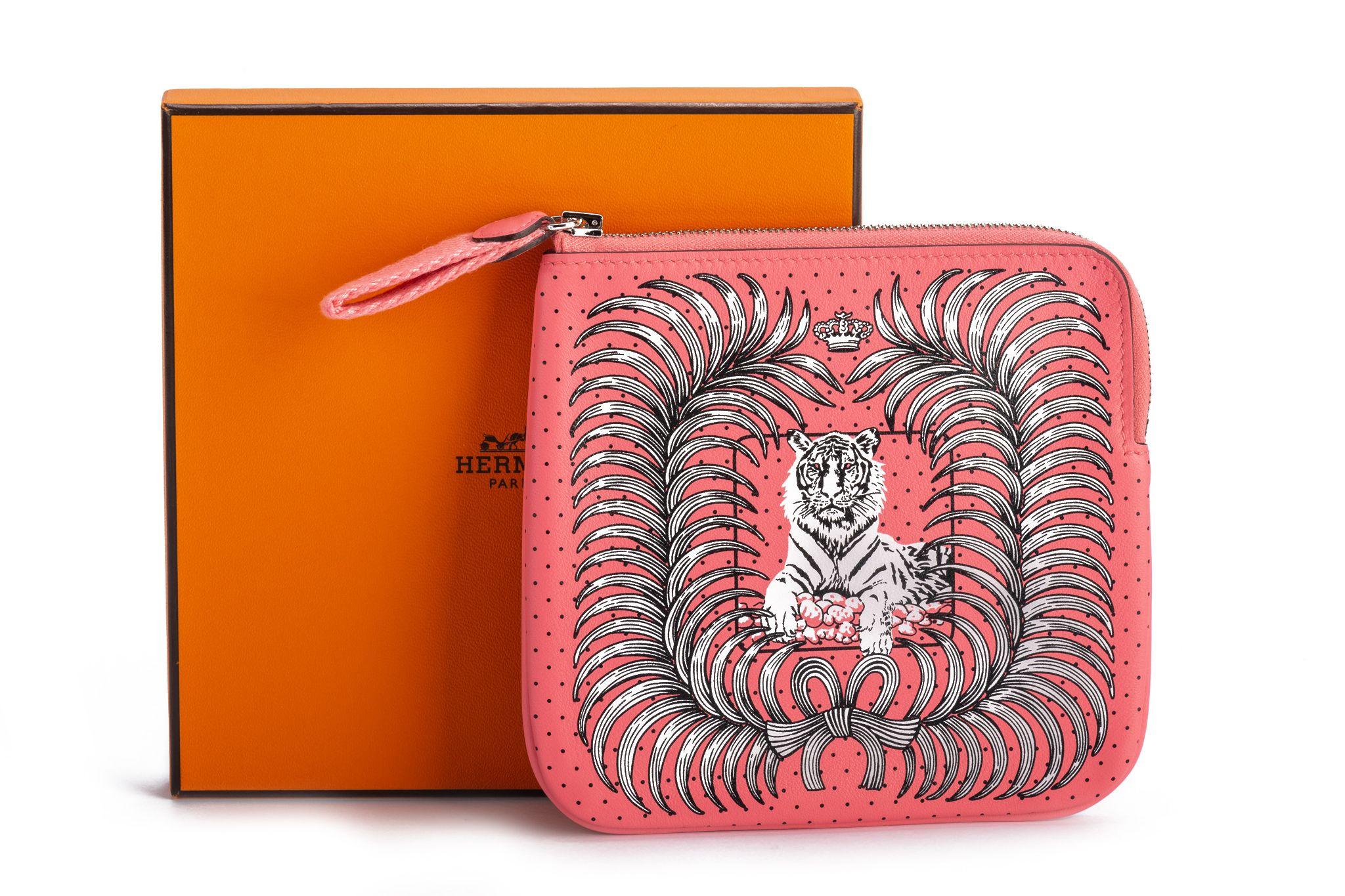 Orange Hermes Rose D Ete' Tiger Pochette BNIB en vente