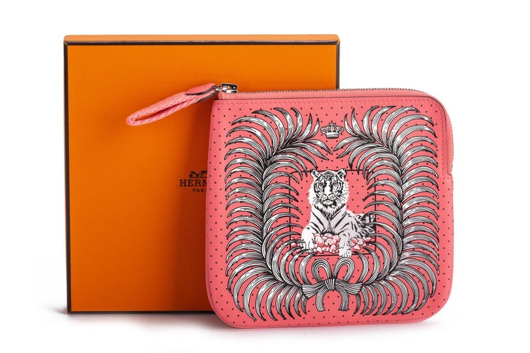 Hermes Rose D Ete' Tiger Pochette BNIB For Sale at 1stDibs