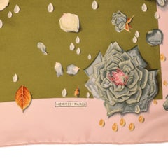 Hermès ROSE DAGREE & PELOUSE SILK VINTAGE LA ROSEE SCARF