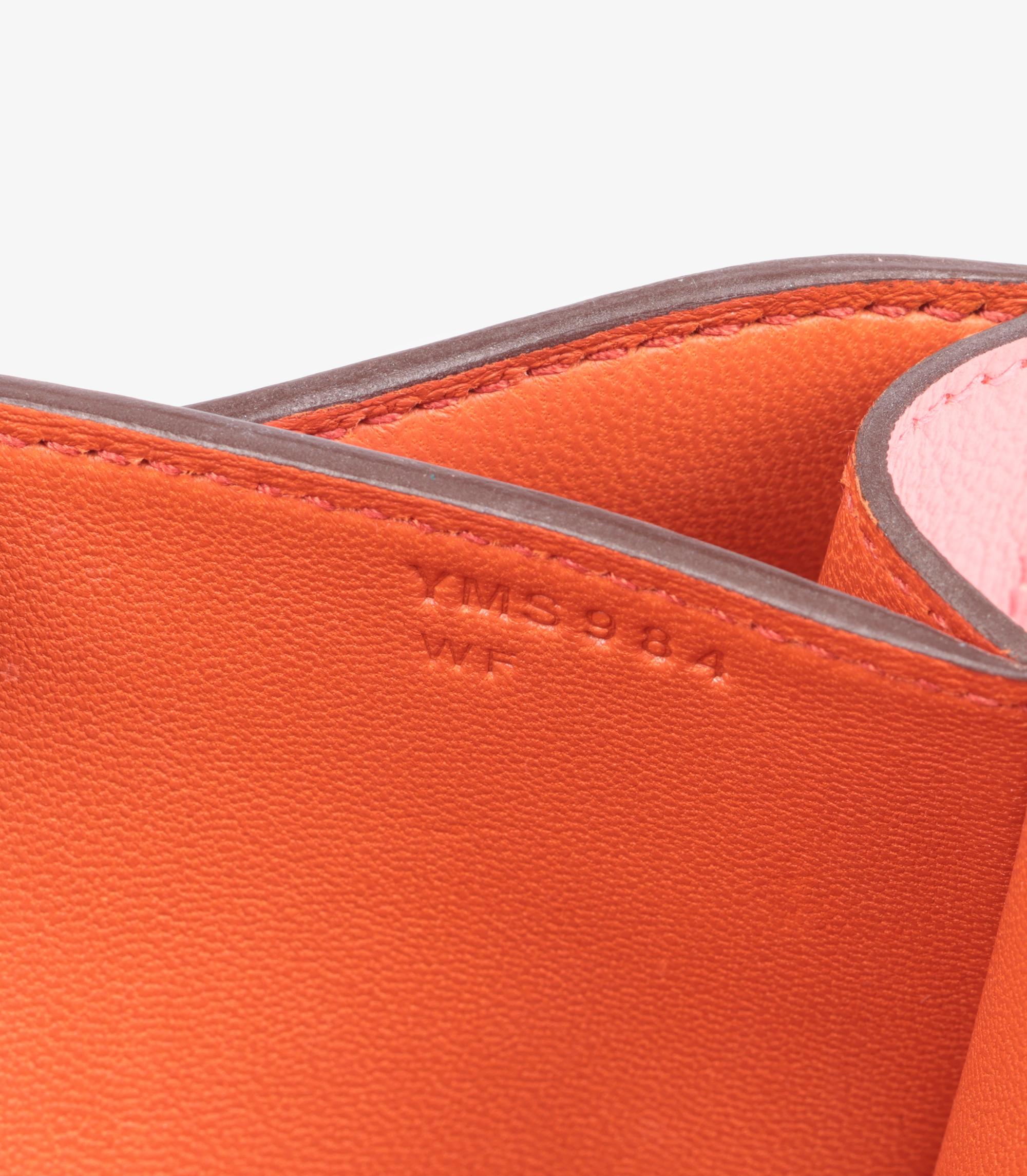 Hermès Rose D'eté & Terre Battue Evercolor Leder Verso Constance 18 im Angebot 5