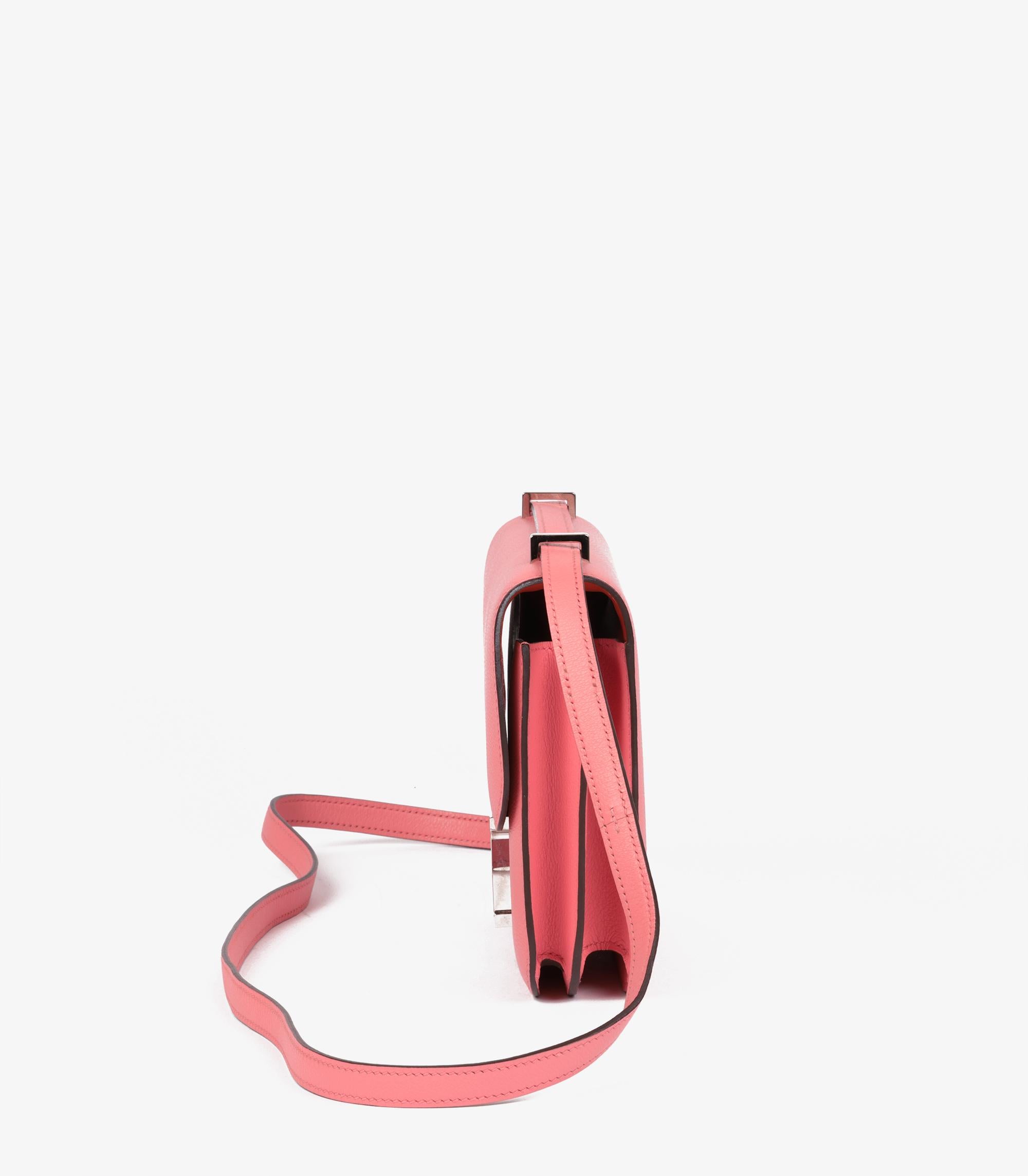 Hermès Rose D'eté & Terre Battue Evercolor Leder Verso Constance 18 im Angebot 1