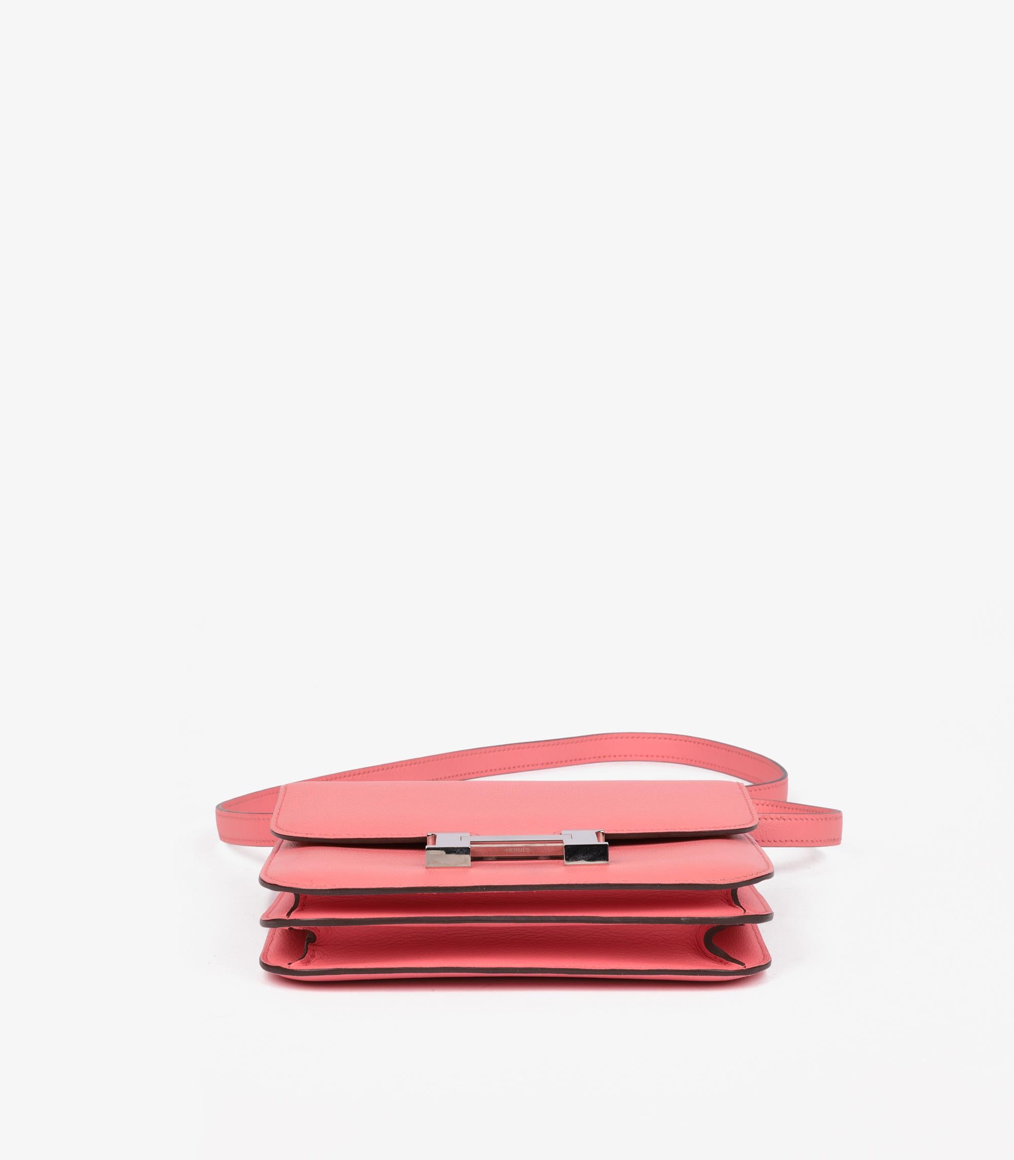 Hermès Rose D'eté & Terre Battue Evercolor Leder Verso Constance 18 im Angebot 2