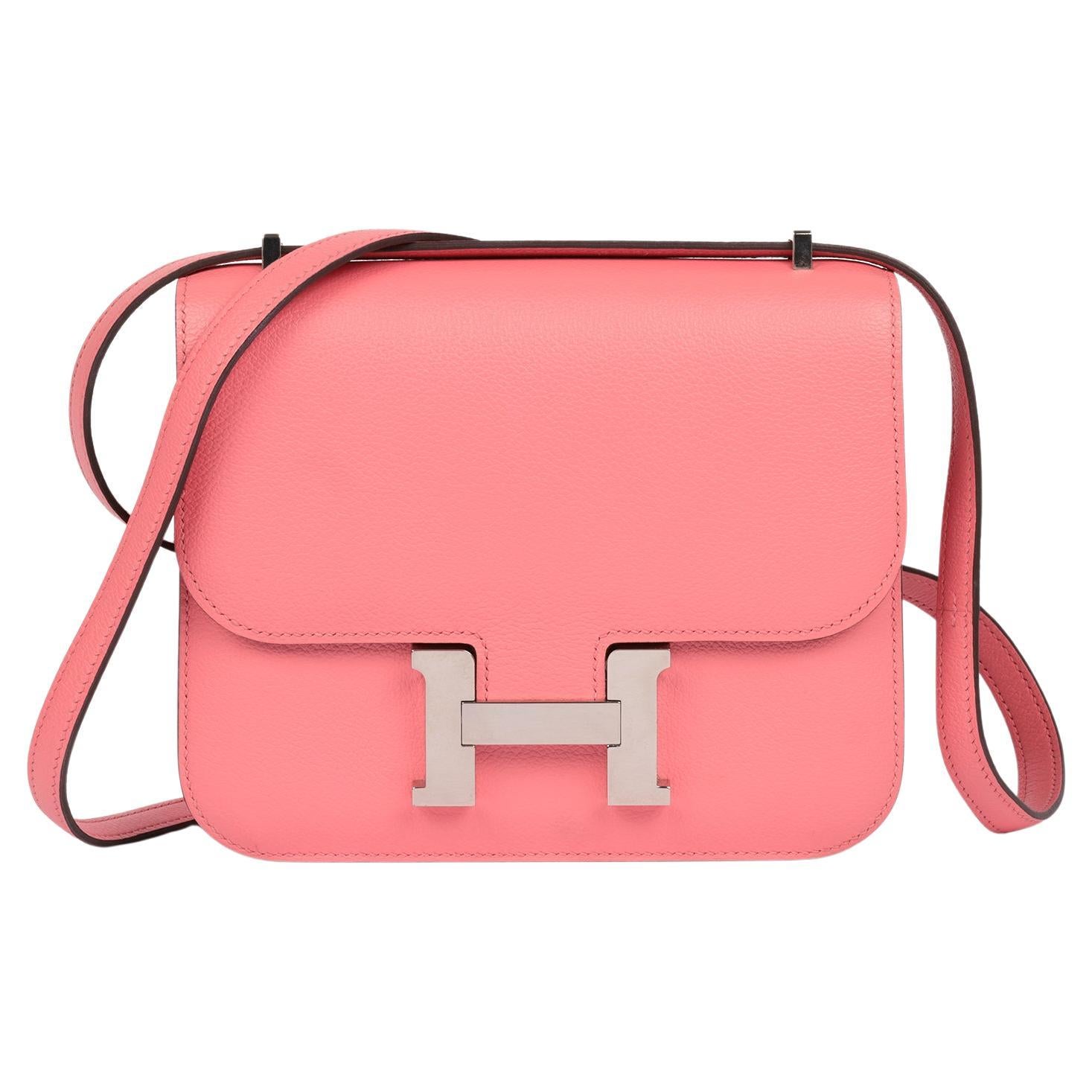 Hermès Rose D'eté & Terre Battue Evercolor Leder Verso Constance 18 im Angebot