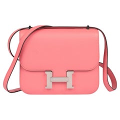 Hermès Rose D'eté & Terre Battue Evercolor Leather Verso Constance 18