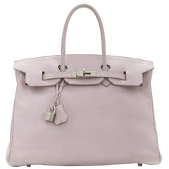 Hermès Rose Dragee Swift Sac Birkin en cuir 35cm