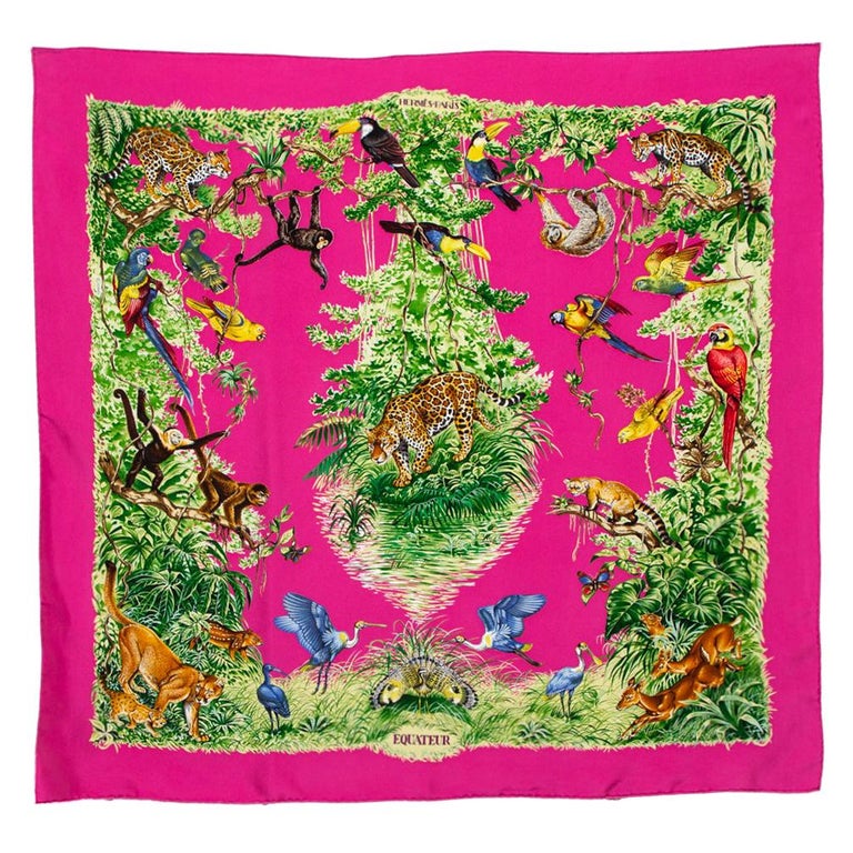 Hermes Rose Equateur Wash Silk Scarf at 1stDibs | hermes equateur scarf,  how to wash silk scarf, wash silk scarf manufacturers