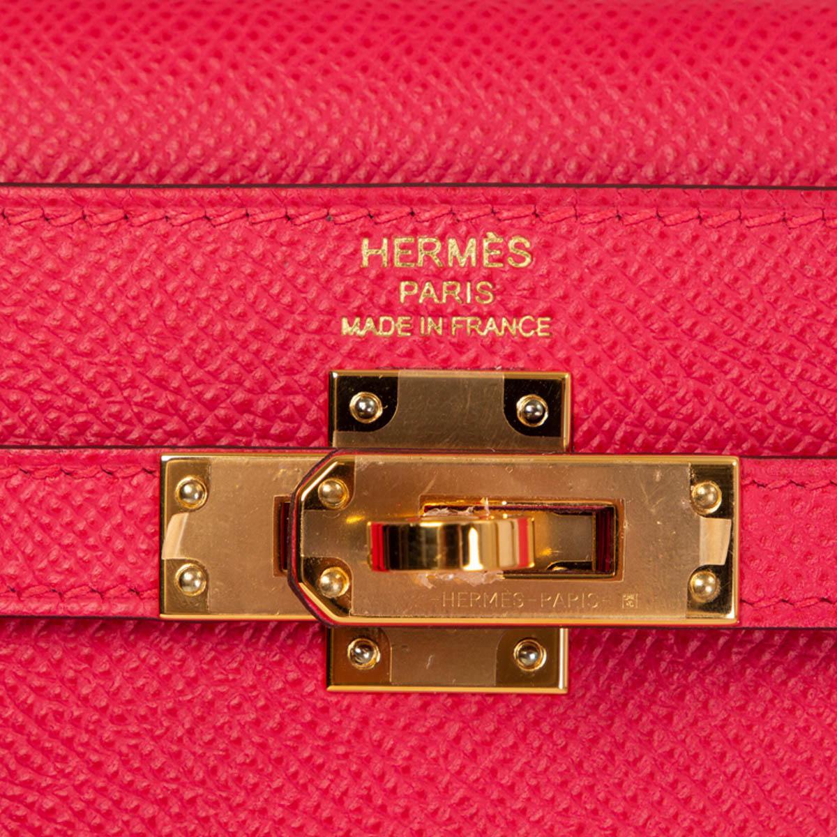 Pink HERMES Rose Extreme pink Epsom leather KELLY 25 SELIER Bag GHW