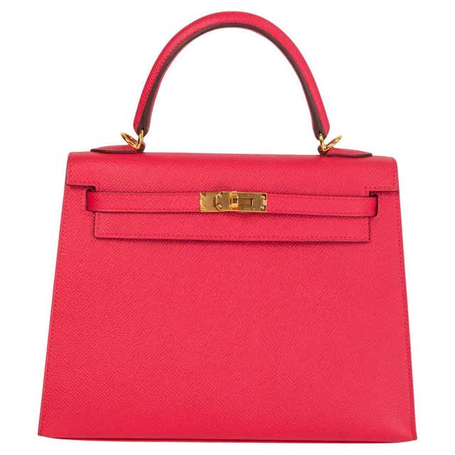 HERMES Rose Extreme pink Epsom leather KELLY 25 SELIER Bag GHW at ...