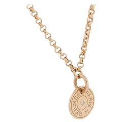 Used Hermès Rose Gold and Diamond Clou de Selle Gambade Necklace