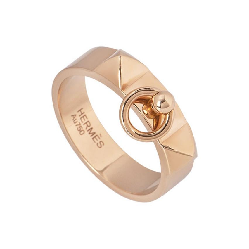 Hermès Rose Gold Collier De Chien Ring