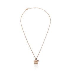 Hermès Rose Gold Diamond Amulette Kelly Pendant