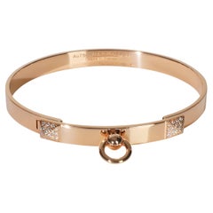 Hermès Rose Gold Diamond Collier de Chien Bracelet