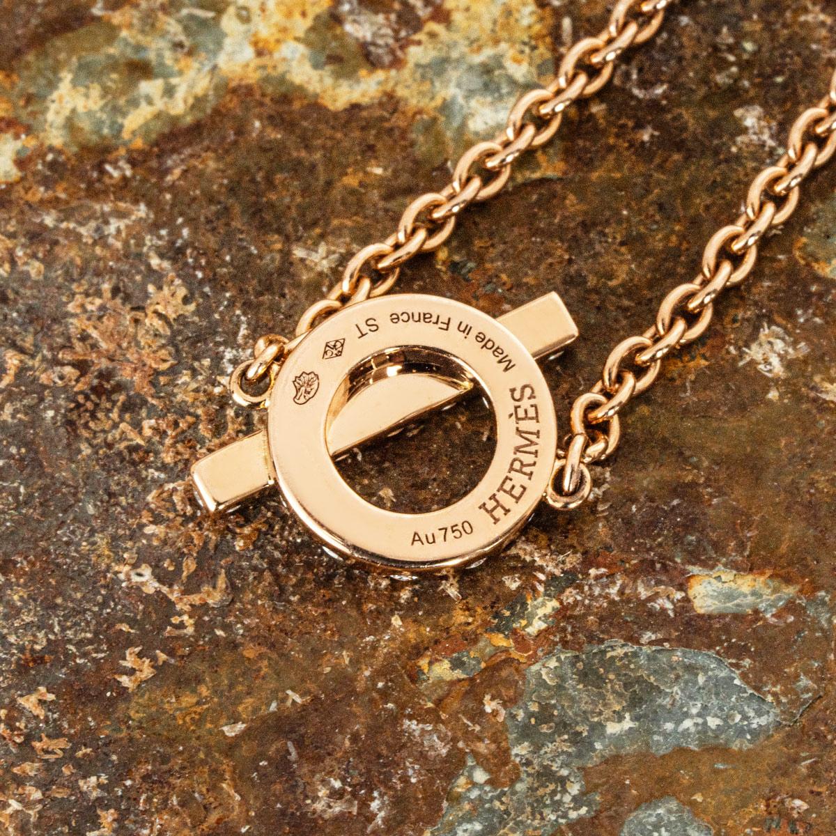 Hermés Bracciale Finesse con diamanti in oro rosa H219411B 00 in vendita 1