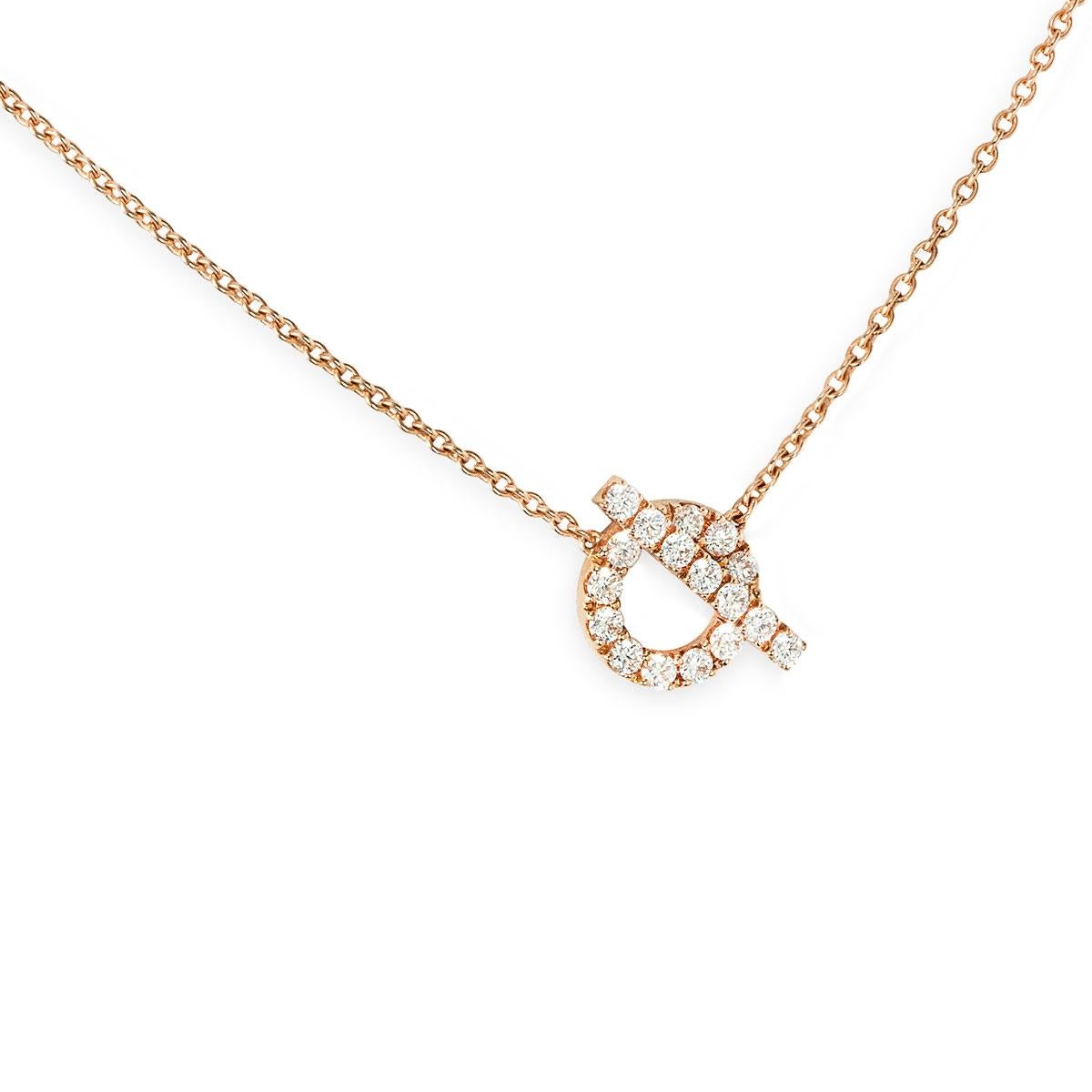 Hermés Collana Finesse con diamanti in oro rosa H219315B 00 In condizioni ottime in vendita a London, GB