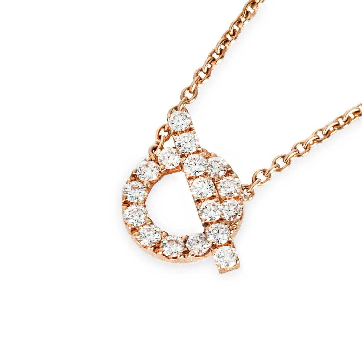 Donna Hermés Collana Finesse con diamanti in oro rosa H219315B 00 in vendita
