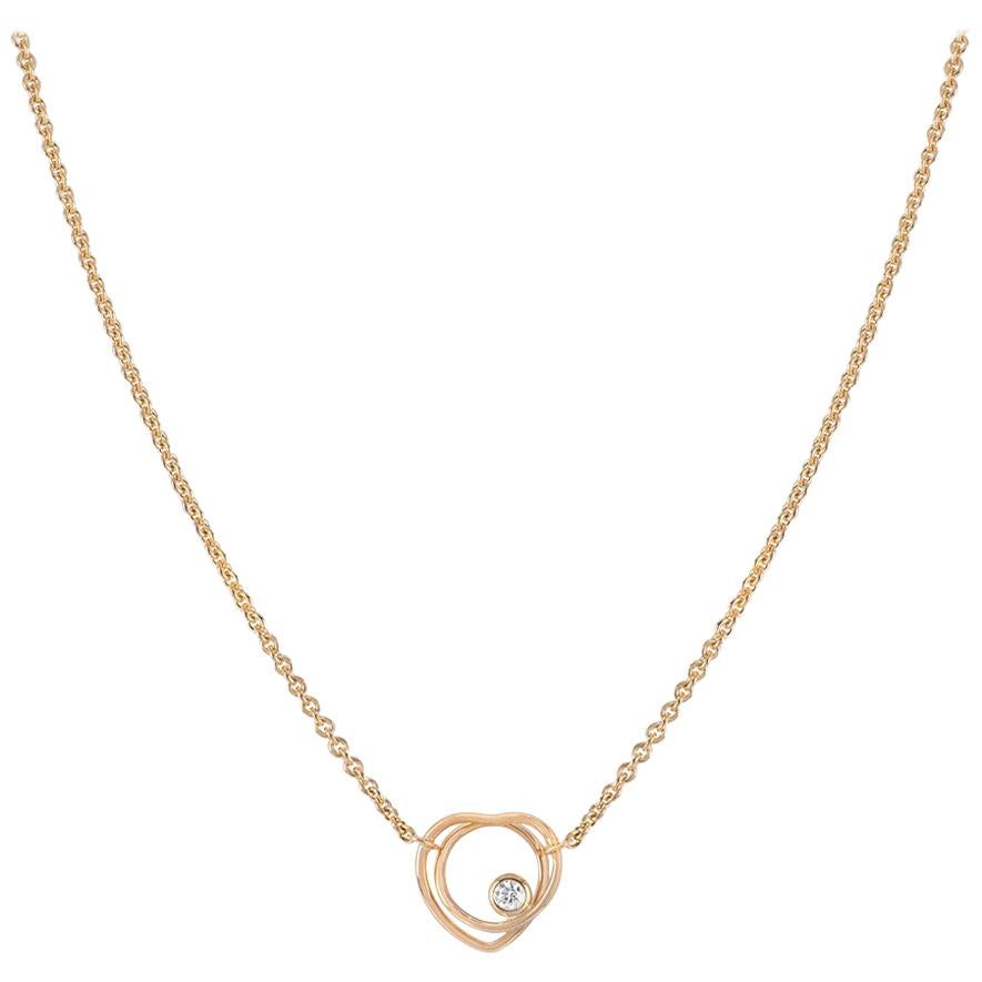 Hermès Rose Gold Diamond Vertige Coeur Necklace