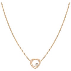 Hermès Rose Gold Diamond Vertige Coeur Necklace