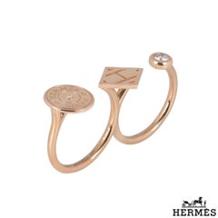 Hermès Rose Gold Double Gambade Double Ring