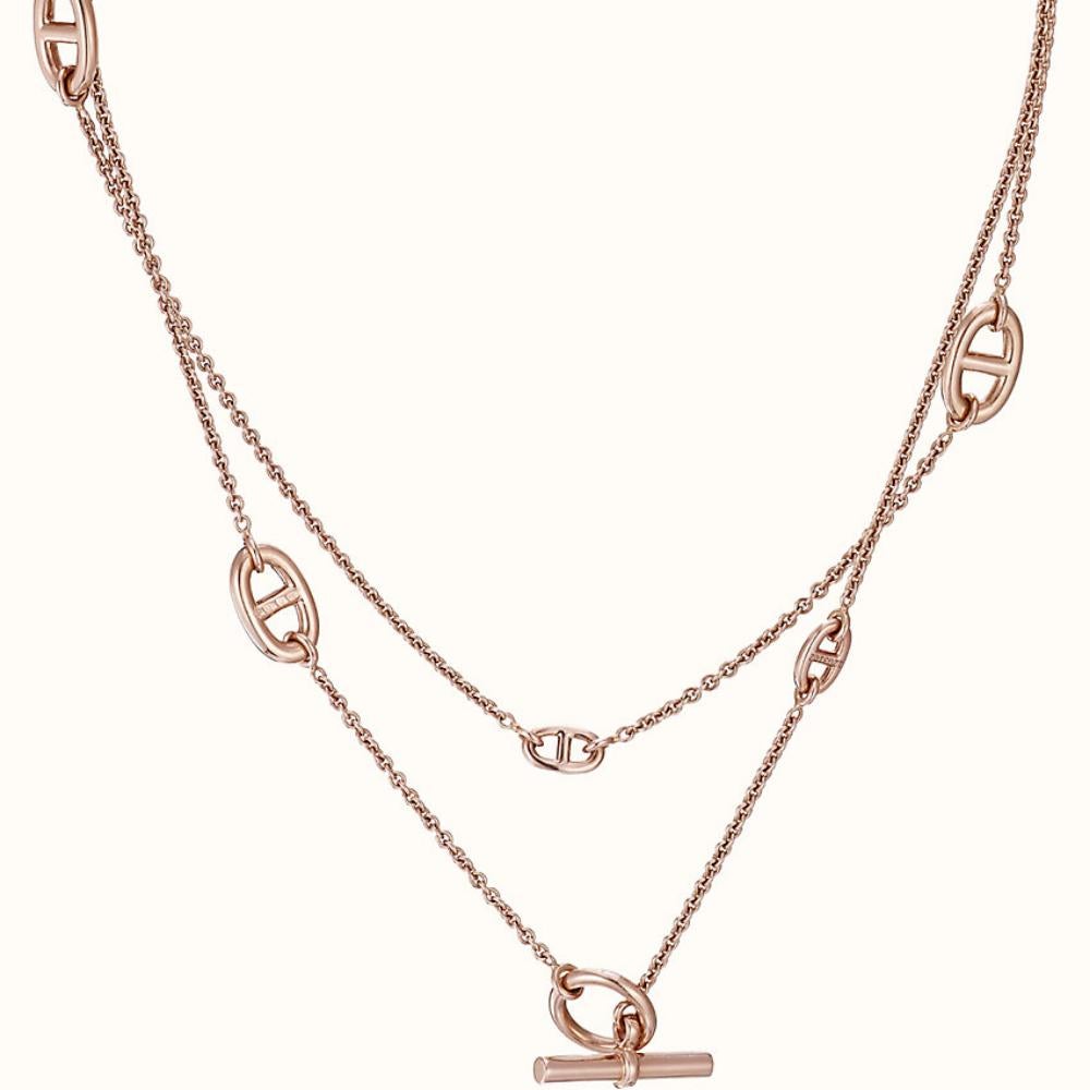 Hermes Rose Gold Farandole long necklace 80, small model For Sale 2
