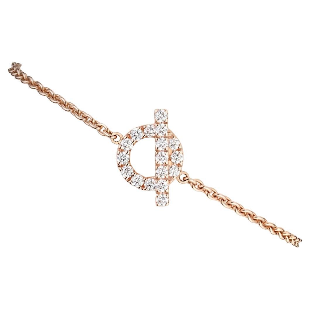 Hermes Rose Gold Finesse bracelet Size ST For Sale at 1stDibs