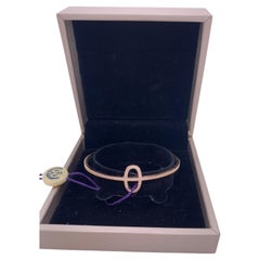 Bracelet manchette ouverte en or rose avec nez de porc et diamants, SH Small