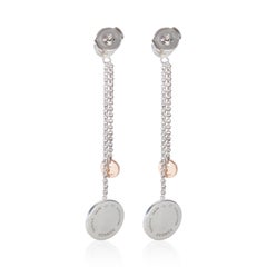 Hermès Rose Gold & Sterling Silver  Ex-Libris Drop Earrings