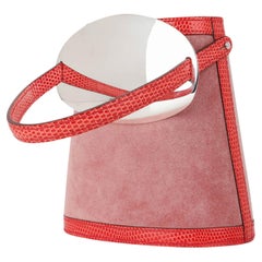 Hermes Rose Indien Doblis Rose Azalee Lizard Sterling Silver Lid Stromboli Bag