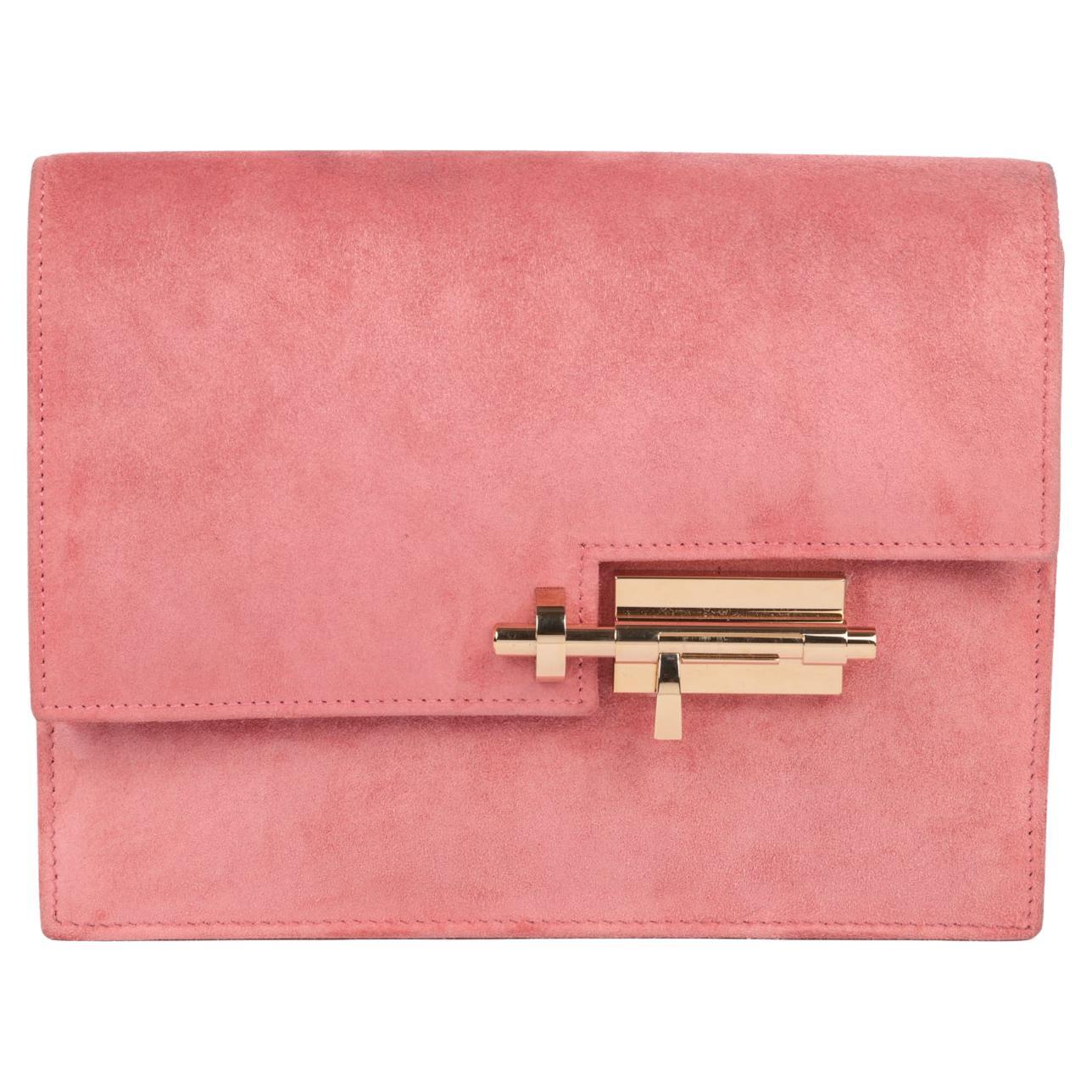 Hermes Kelly Cut Clutch Pochette in Ocre Veau Dublis Suede with