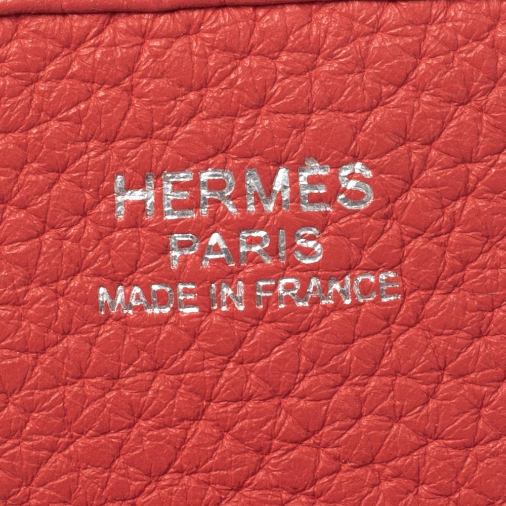 Hermes Rose Jaipur Clemence Leather Evelyne III PM Bag 6
