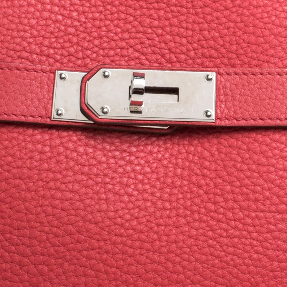 Hermes Rose Jaipur Clemence Leather Palladium Hardware Jypsiere 37 Bag 1