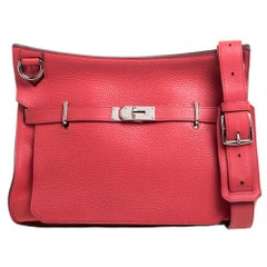 Hermes Rose Jaipur Clemence Leder Palladium Hardware Jypsiere 37 Tasche