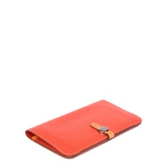 Hermès ROSE JAIPUR & CREVETTE SWIFT LEATHER DOGON LONG WALLET