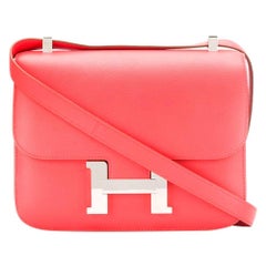 Hermes Rose Jaipur Epsom Leather 24cm Constance Bag