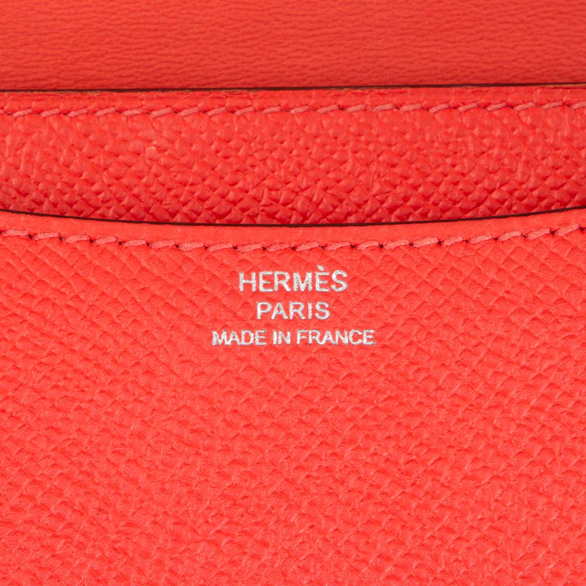 Women's HERMES Rose Jaipur Epsom leather CONSTANCE 18 MINI Bag w Palladium For Sale