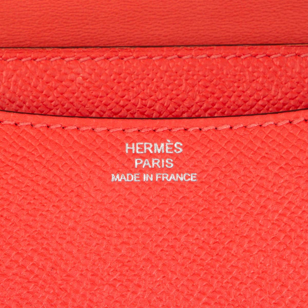 HERMÈS CONSTANCE 18 mini sac rose Jaipur en cuir Epsom avec palladium en vente 1