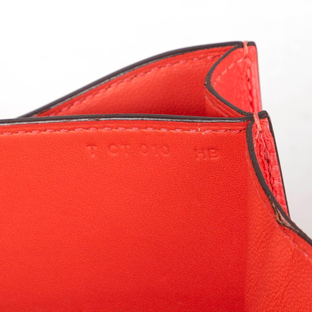 HERMES Rose Jaipur Epsom leather CONSTANCE 18 MINI Bag w Palladium For Sale 2