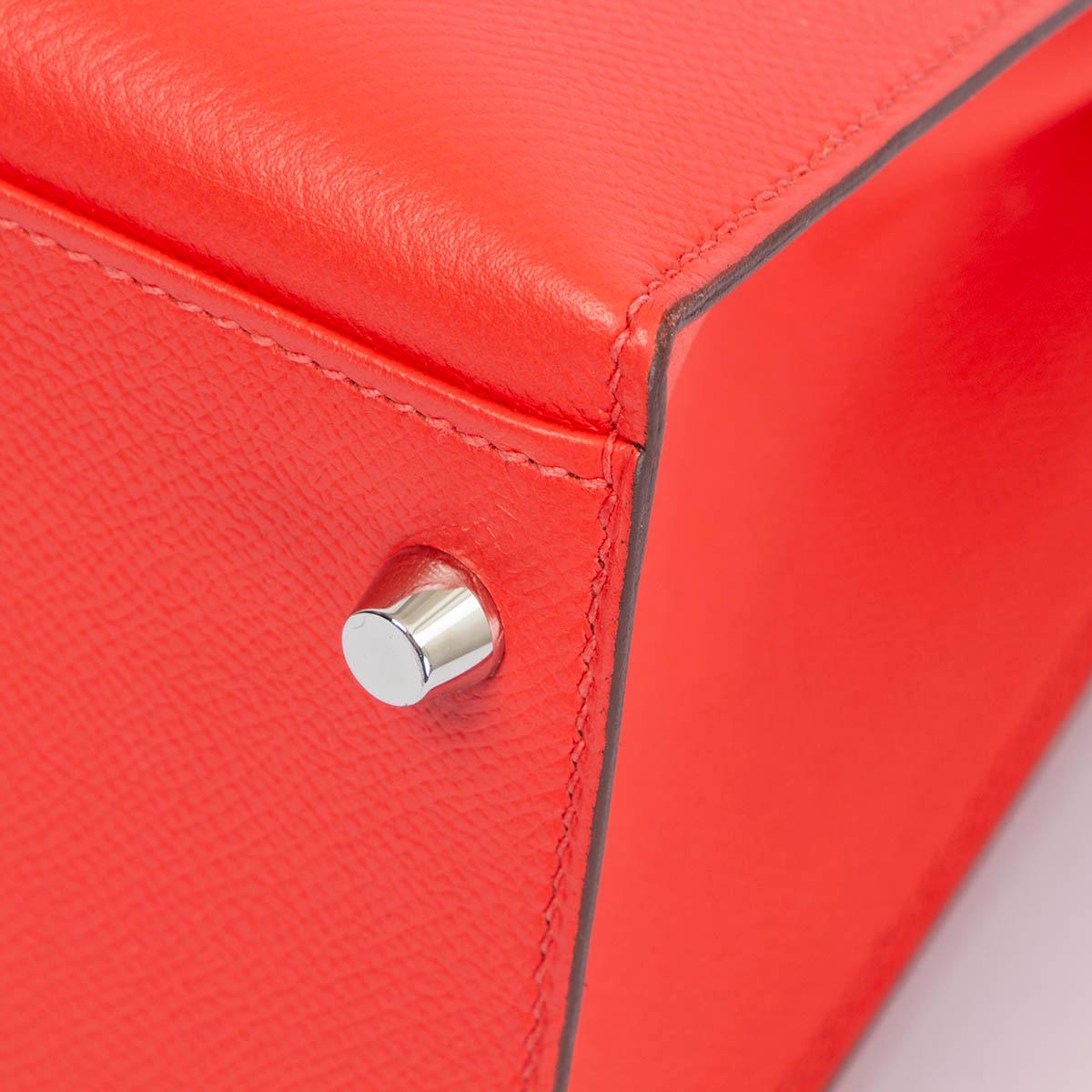 HERMES Rose Jaipur Epsom leather KELLY 32 SELLIER Bag w Palladium For Sale 10