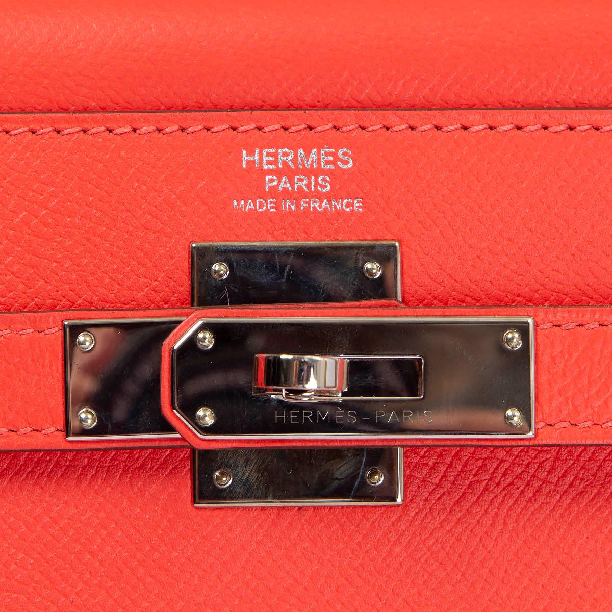 HERMES Rose Jaipur Epsom leather KELLY 32 SELLIER Bag w Palladium For Sale 1