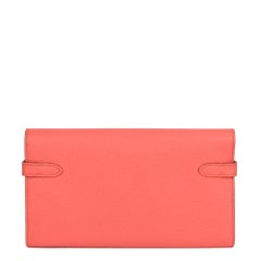 Hermès ROSE JAIPUR EPSOM LEATHER KELLY LONG WALLET