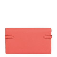 Hermès ROSE JAIPUR EPSOM LEATHER KELLY LONG WALLET