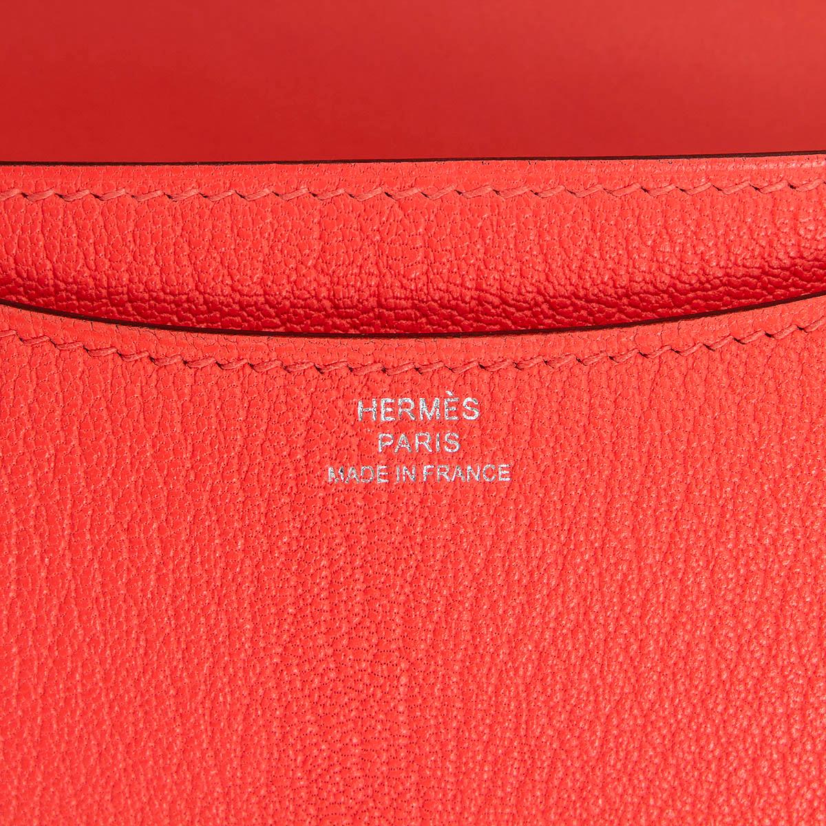 HERMES Rose Jaipur Mysore leather CONSTANCE 18 MINI Bag w Palladium For Sale 1