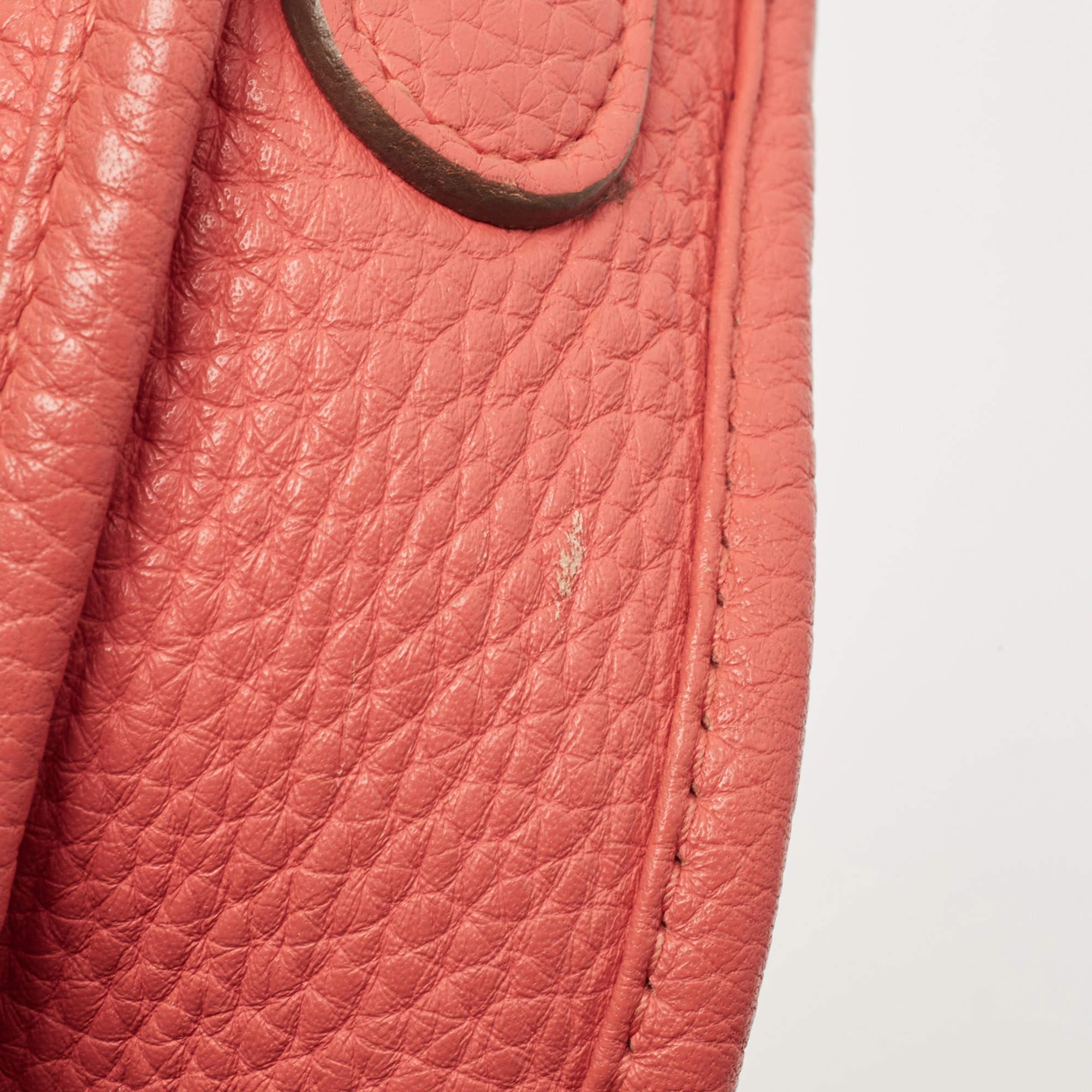 Hermès Rose Jaipur Taurillion Clemence Leather Evelyne III GM Bag 3