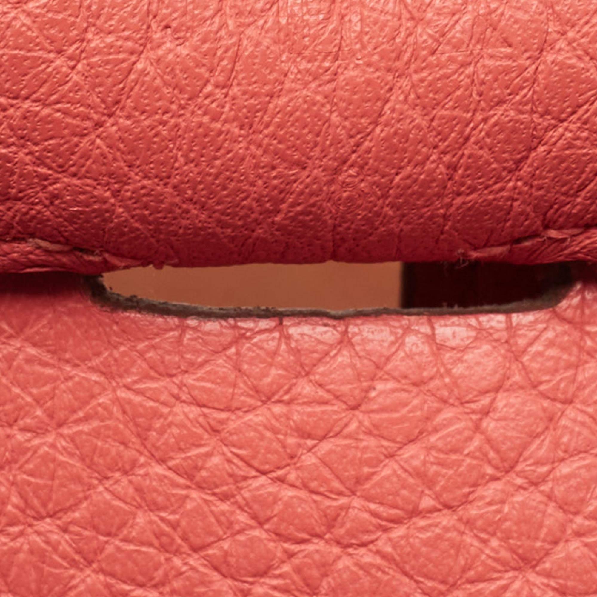 Hermès Rose Jaipur Taurillion Clemence Leather Evelyne III GM Bag 5