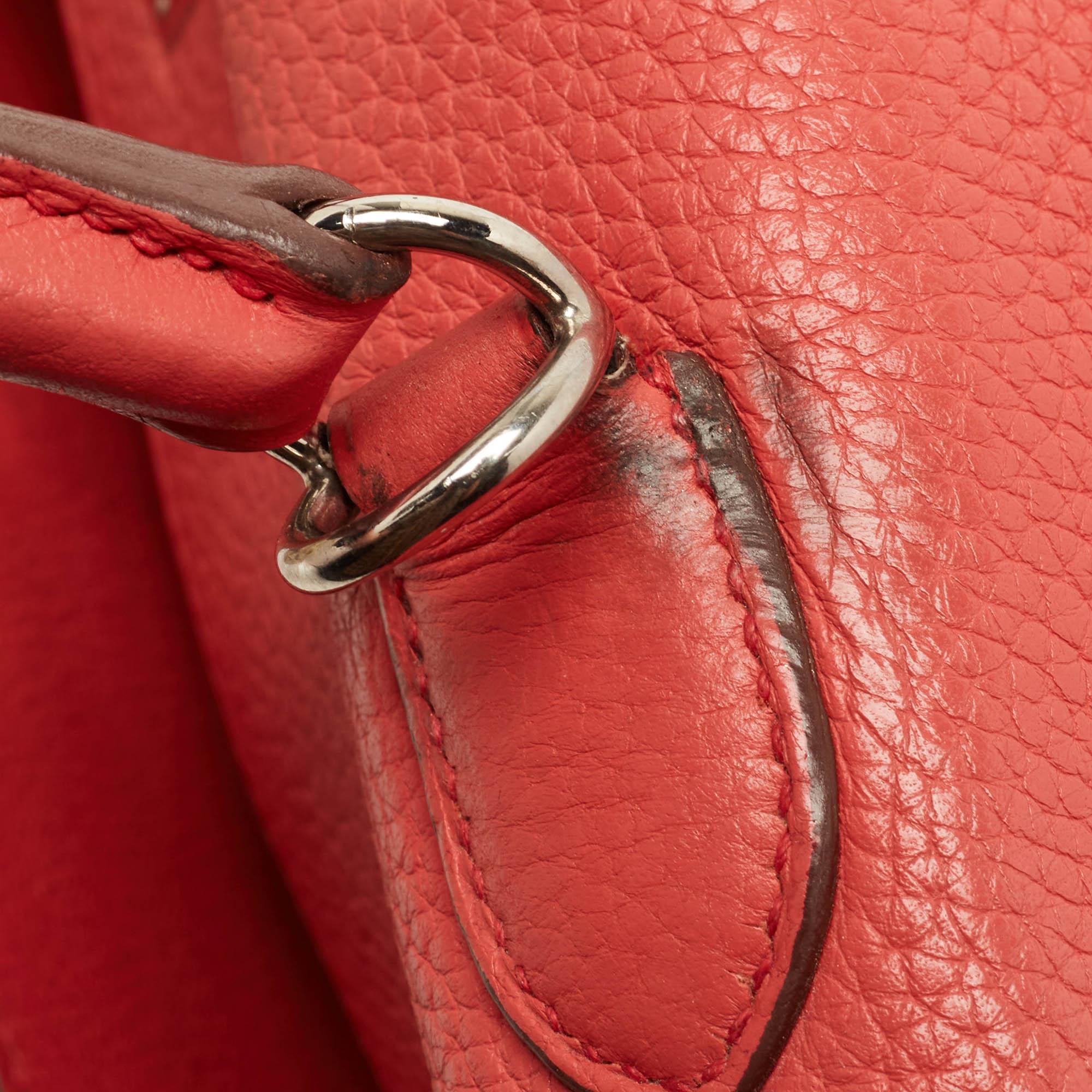 Hermès Rose Jaipur Taurillion Clemence Leather Kelly Retourne 35 Bag 7