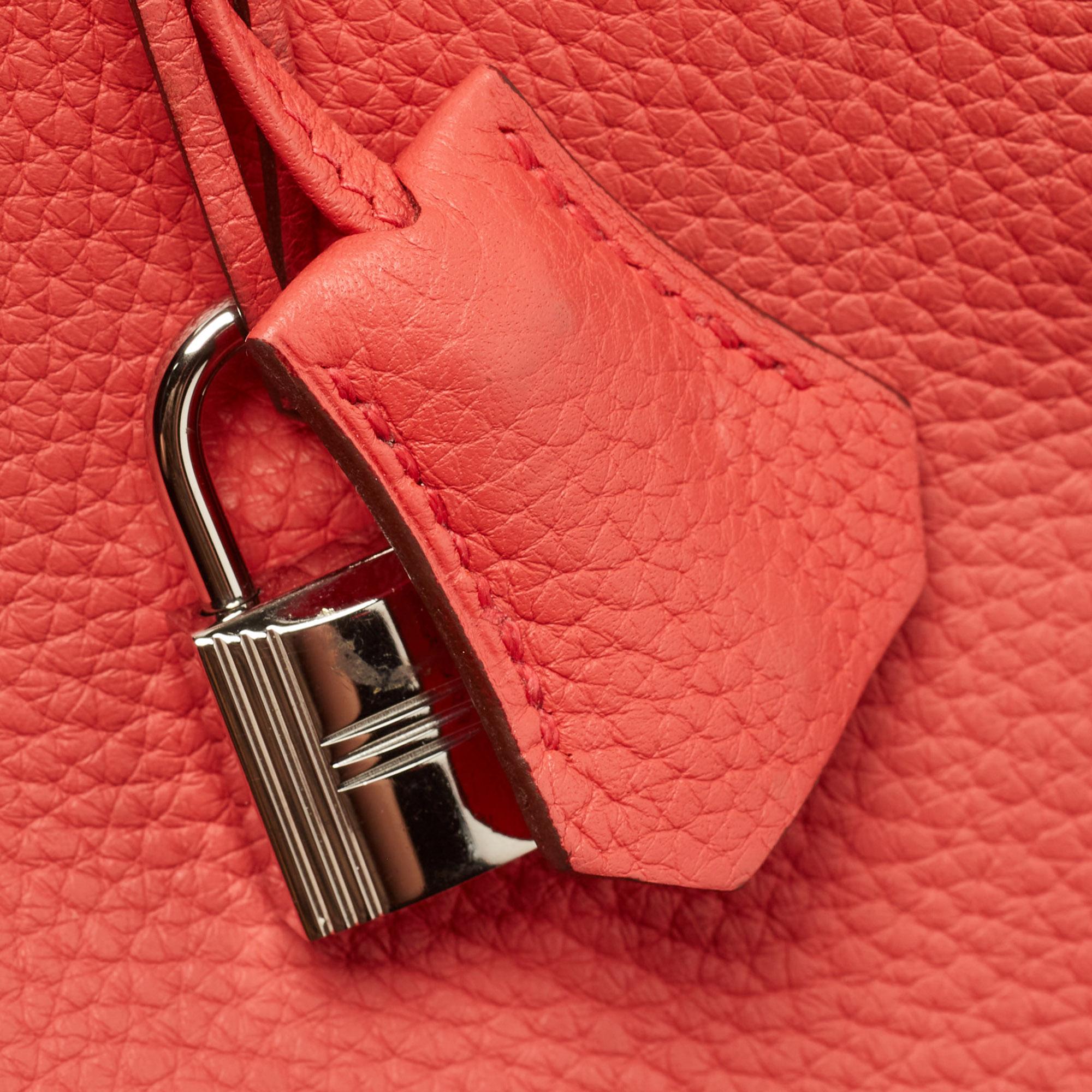 Hermès Rose Jaipur Taurillion Clemence Leather Kelly Retourne 35 Bag 8