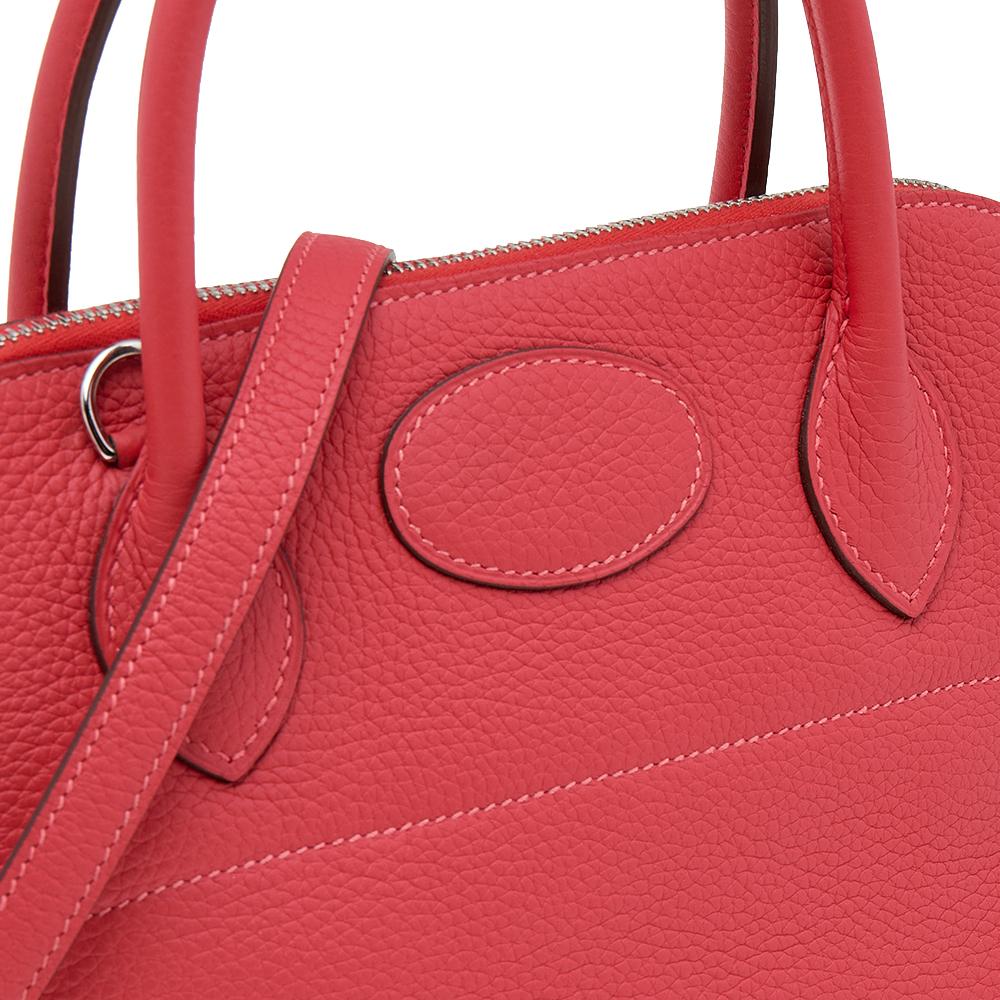Hermes Rose Jaipur Taurillon Clemence Leather Bolide 31 Bag 2