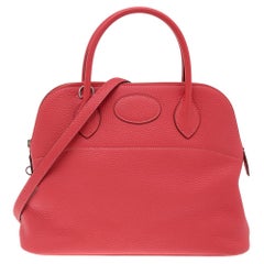 Hermes Rose Jaipur Taurillon Clemence Leather Bolide 31 Bag