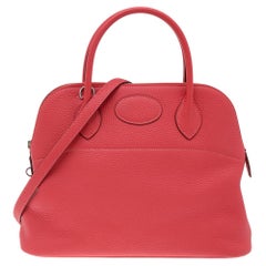 Taurillon Clemence Bolide 31 Tasche aus Leder von Hermès mit Rosenmuster