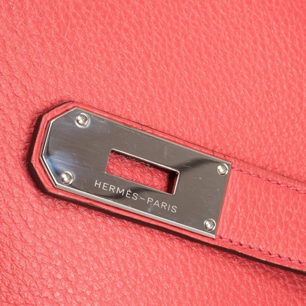 Hermes Rose Jaipur Taurillon Clemence Leather Jypsiere 34 Bag 3