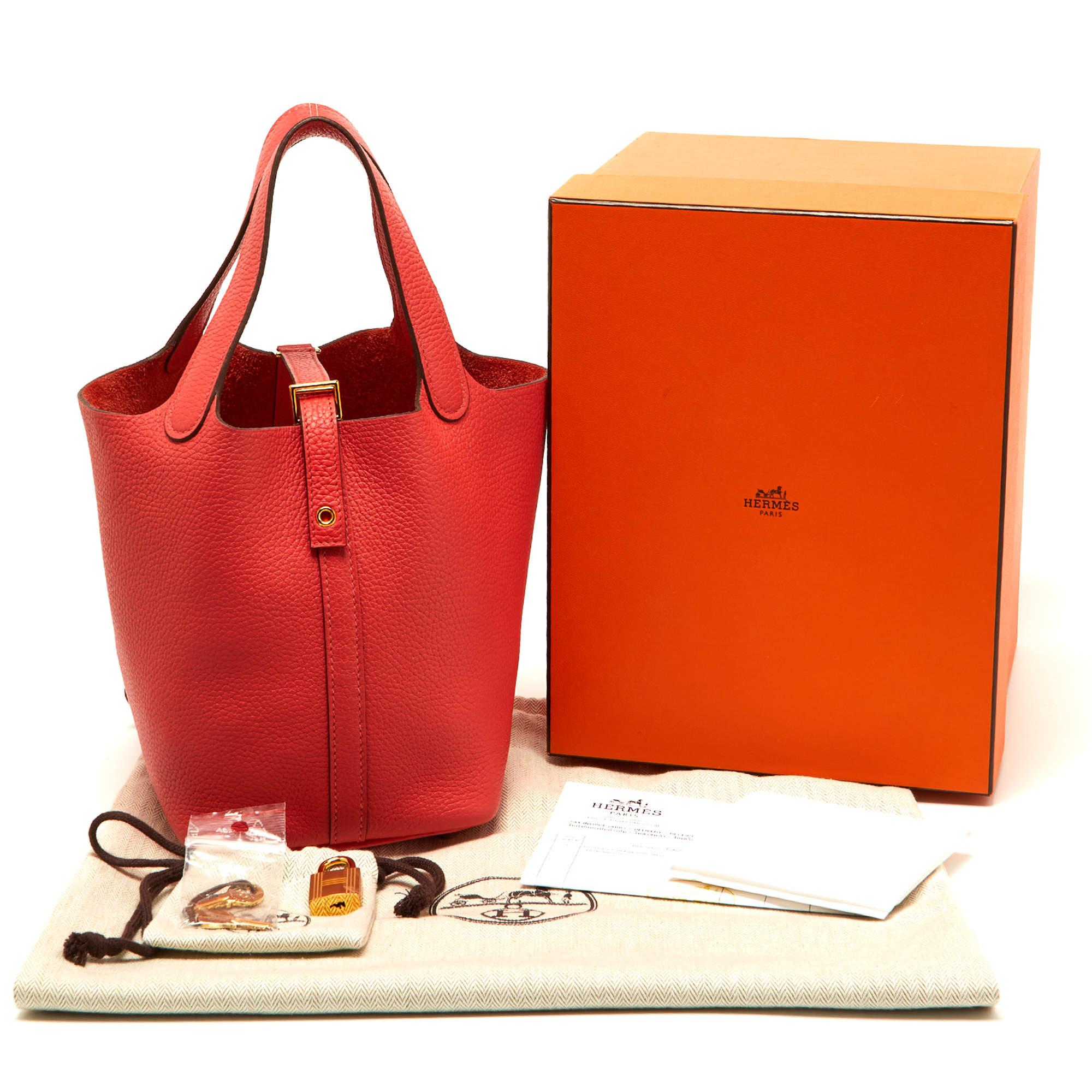 Hermès Rose Jaipur Taurillon Clemence Leather Picotin Lock 18 Bag 7